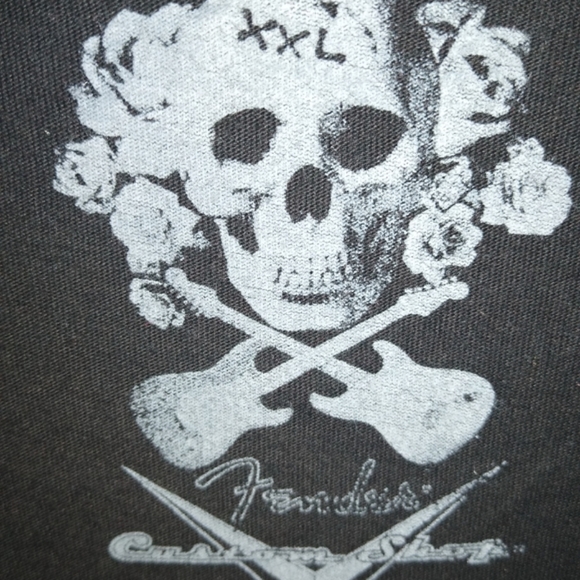 Fender Guitar Custom Shop Bling Skull T-shirt XXL - Picture 4 of 4